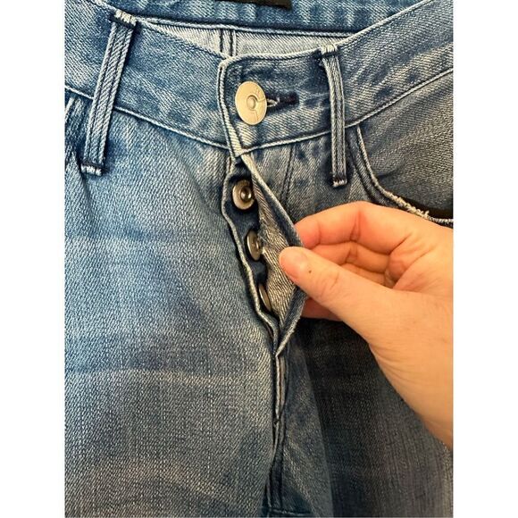3x1 Distressed Mid Rise Straight Leg Button Fly Jeans - Size 30 - M4RS10272 - Picture 4 of 10